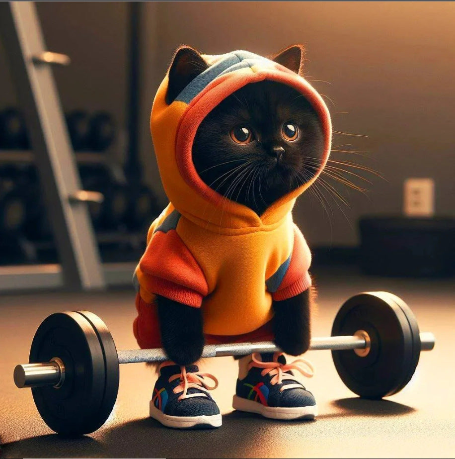 Cross-border Amazon Popular Cute Fitness Cat Sculpture Cute Fitness Cat Sculpture